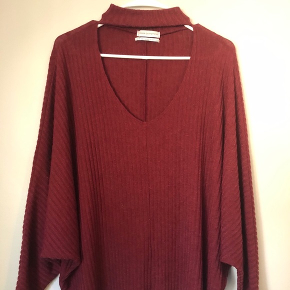 Urban Outfitters Deep V Tunic—Maroon, XS - Picture 1 of 3